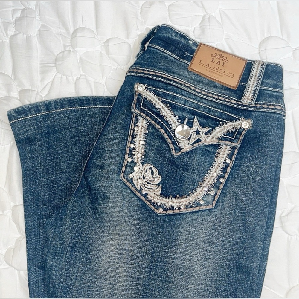 🆕L.A. idol Women's Denim Jeans with Embellished Pockets